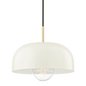 Avery Pendant in Aged Brass/cream Finish