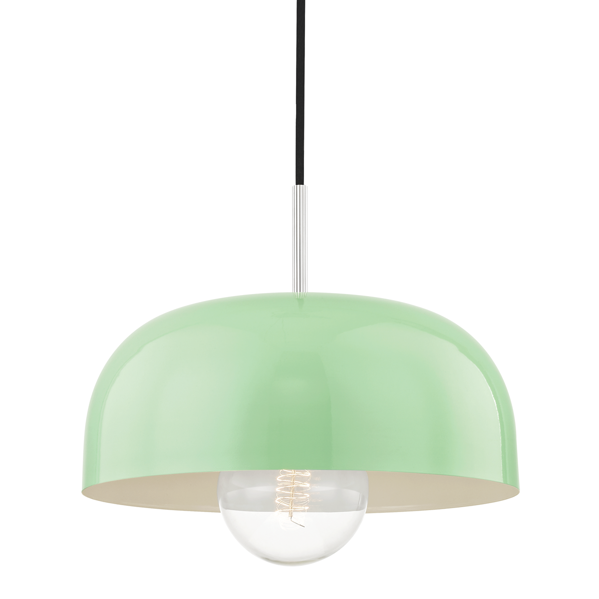 Avery Pendant in Polished Nickel/mint Finish