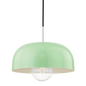 Avery Pendant in Polished Nickel/mint Finish