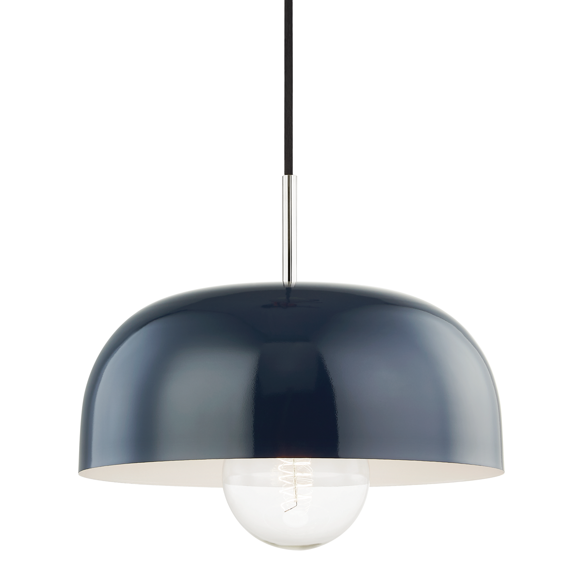 Avery Pendant in Polished Nickel/navy Finish