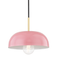 Avery Pendant in Aged Brass/pink Finish