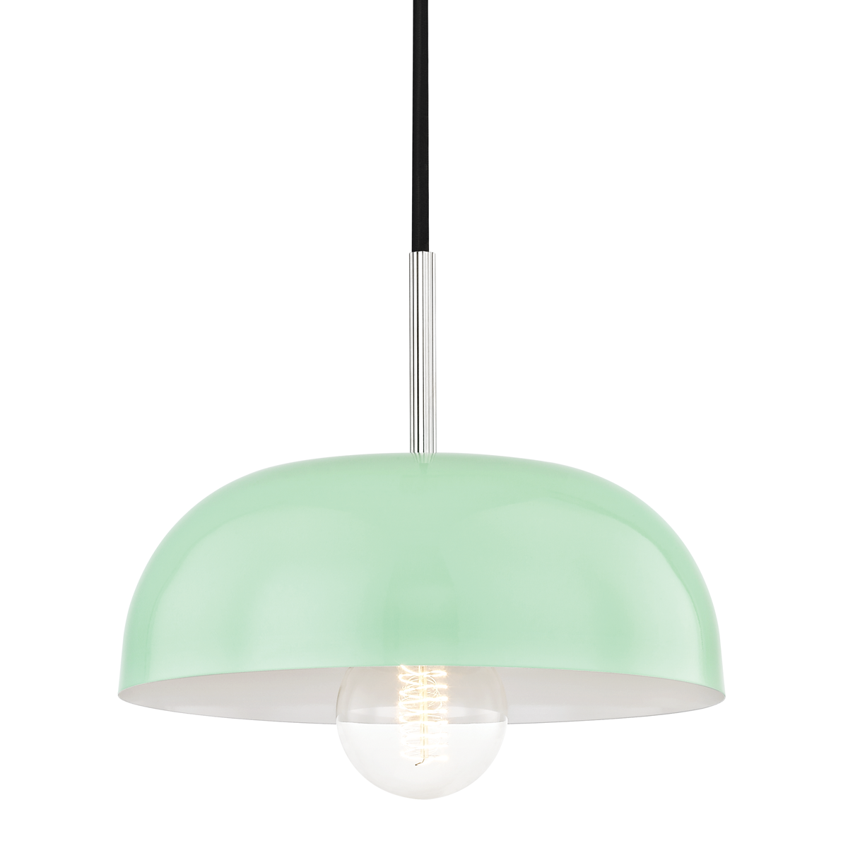 Avery Pendant in Polished Nickel/mint Finish