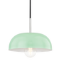 Avery Pendant in Polished Nickel/mint Finish