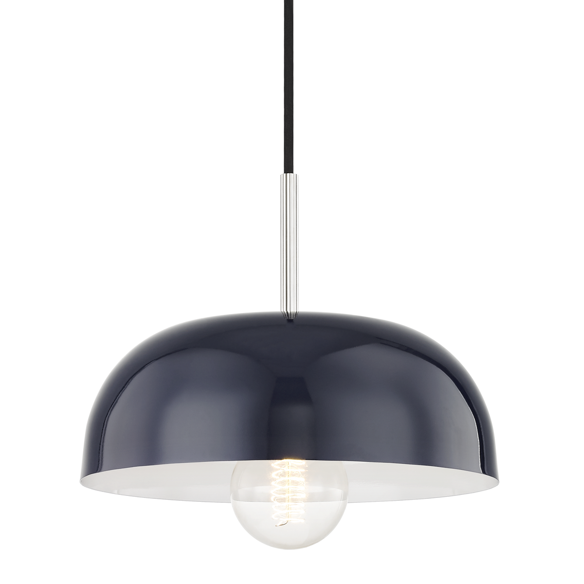 Avery Pendant in Polished Nickel/navy Finish