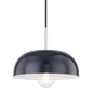 Avery Pendant in Polished Nickel/navy Finish