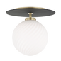 Ellis Semi Flush in Aged Brass/black Finish