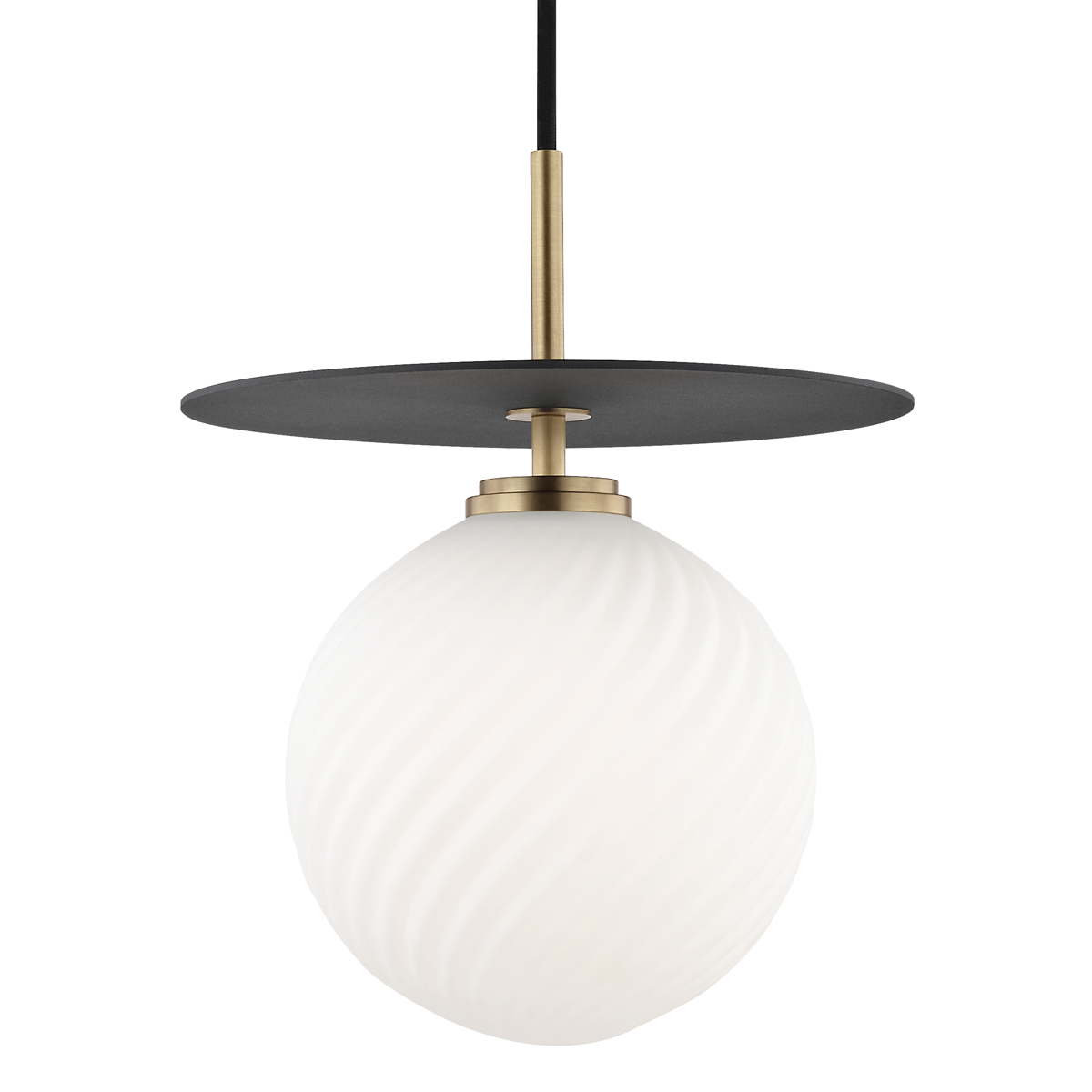 Ellis Pendant in Aged Brass/black Finish
