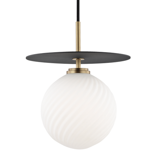 Ellis Pendant in Aged Brass/black Finish