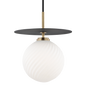 Ellis Pendant in Aged Brass/black Finish