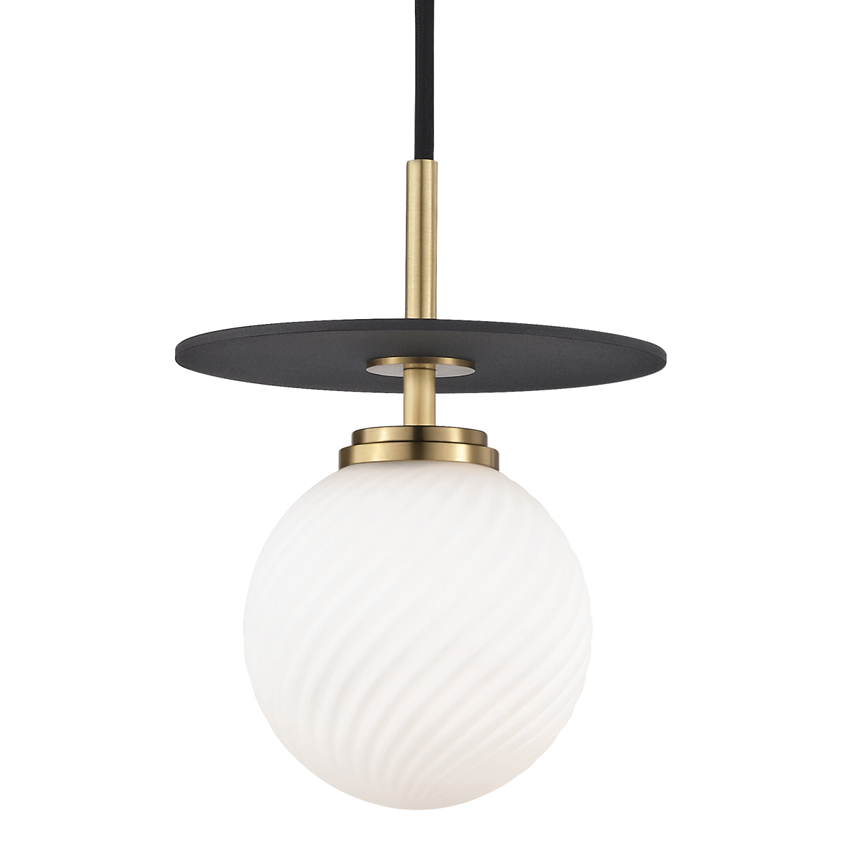Ellis Pendant in Aged Brass/black Finish