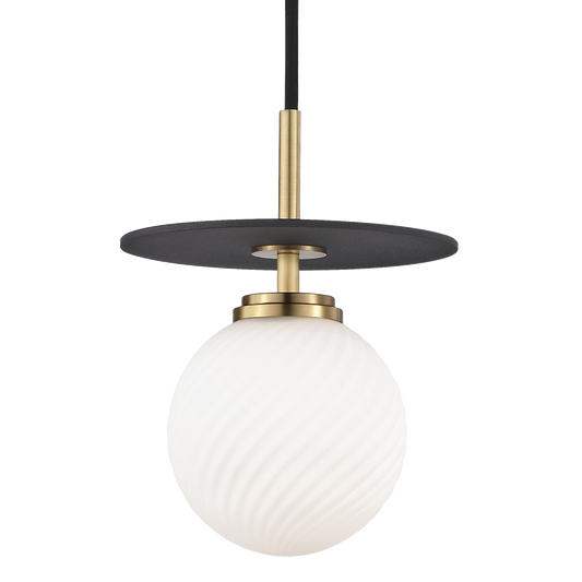 Ellis Pendant in Aged Brass/black Finish
