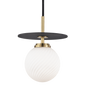 Ellis Pendant in Aged Brass/black Finish