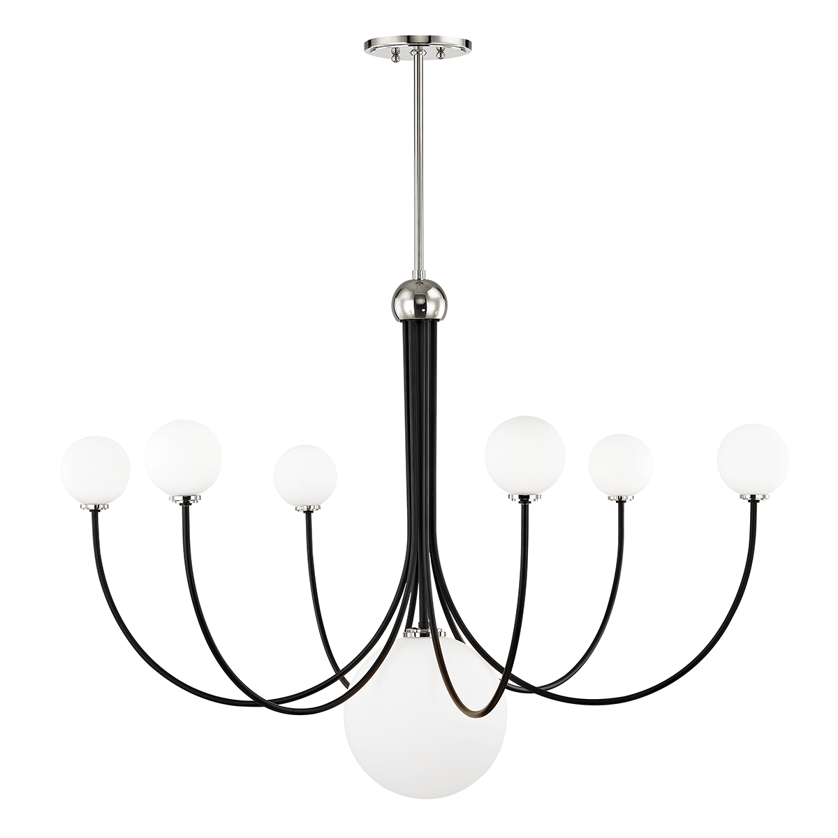 Coco Chandelier in Polished Nickel/black Finish