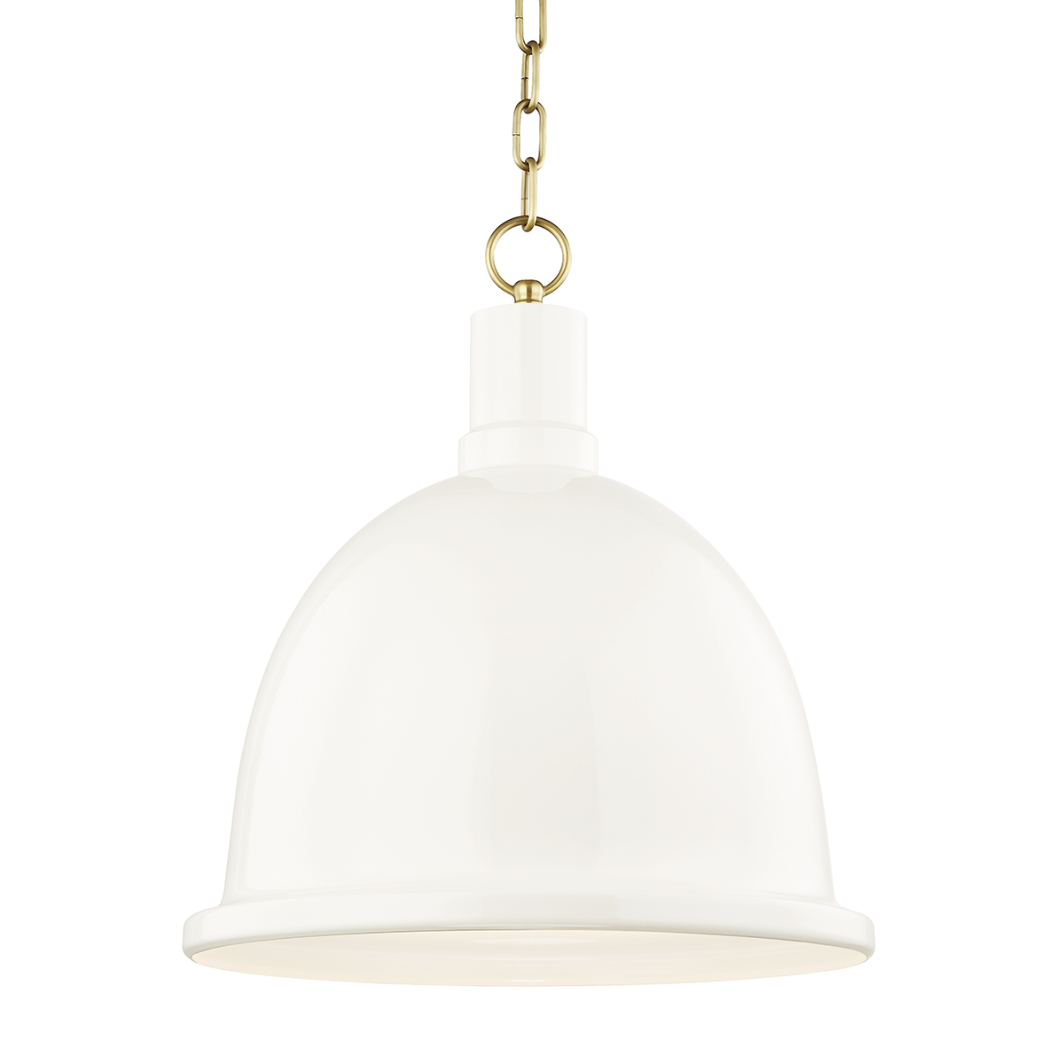 Blair Pendant in Aged Brass/cream Finish