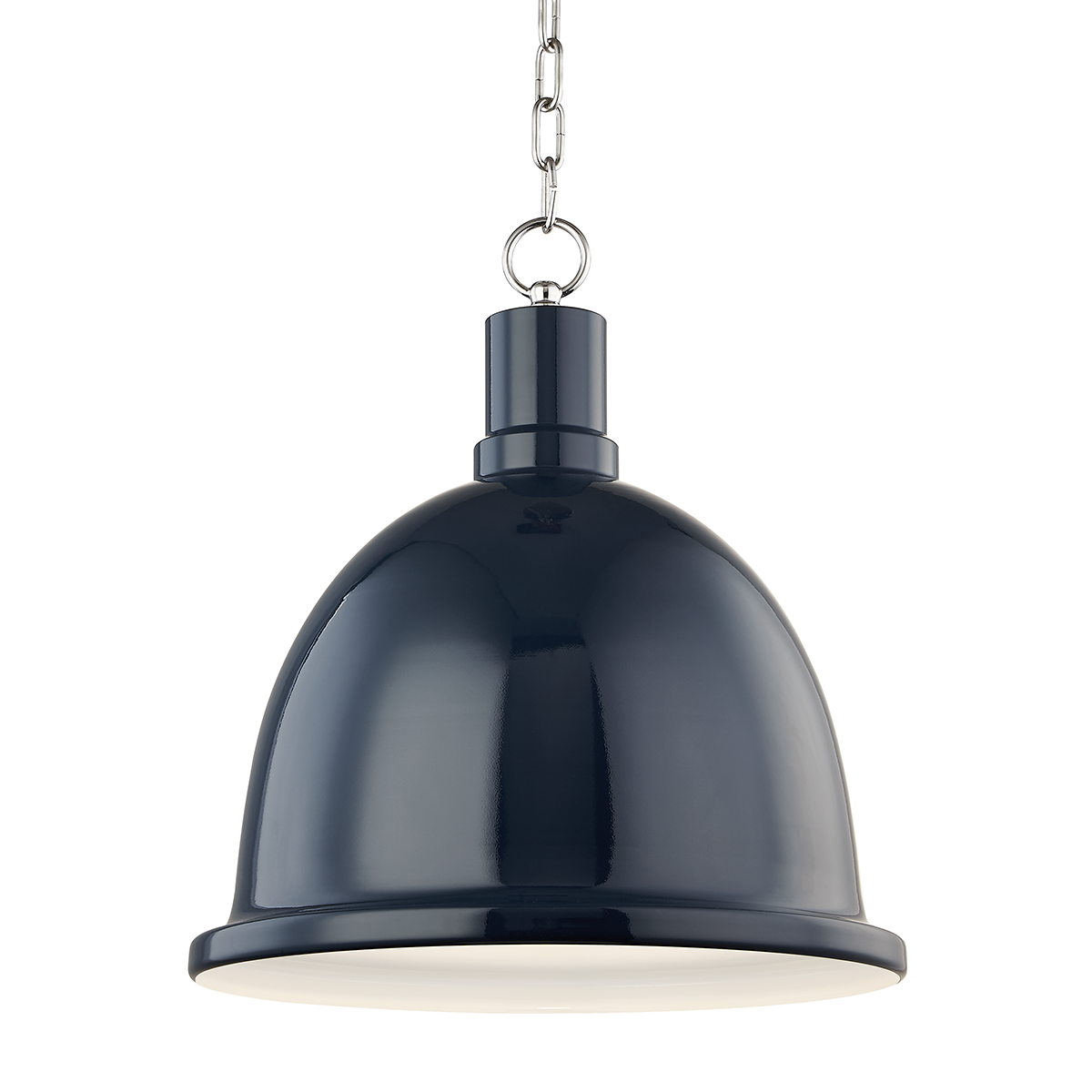 Blair Pendant in Polished Nickel/navy Finish