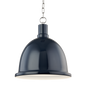 Blair Pendant in Polished Nickel/navy Finish
