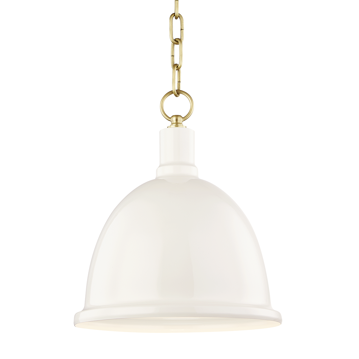 Blair Pendant in Aged Brass/cream Finish