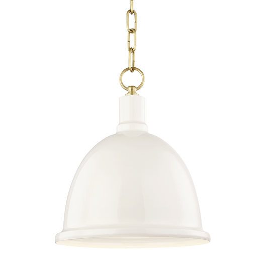 Blair Pendant in Aged Brass/cream Finish