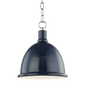 Blair Pendant in Polished Nickel/navy Finish