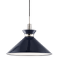 Kiki Pendant in Polished Nickel/navy Finish
