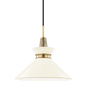 Kiki Pendant in Aged Brass/cream Finish