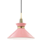Kiki Pendant in Aged Brass/pink Finish