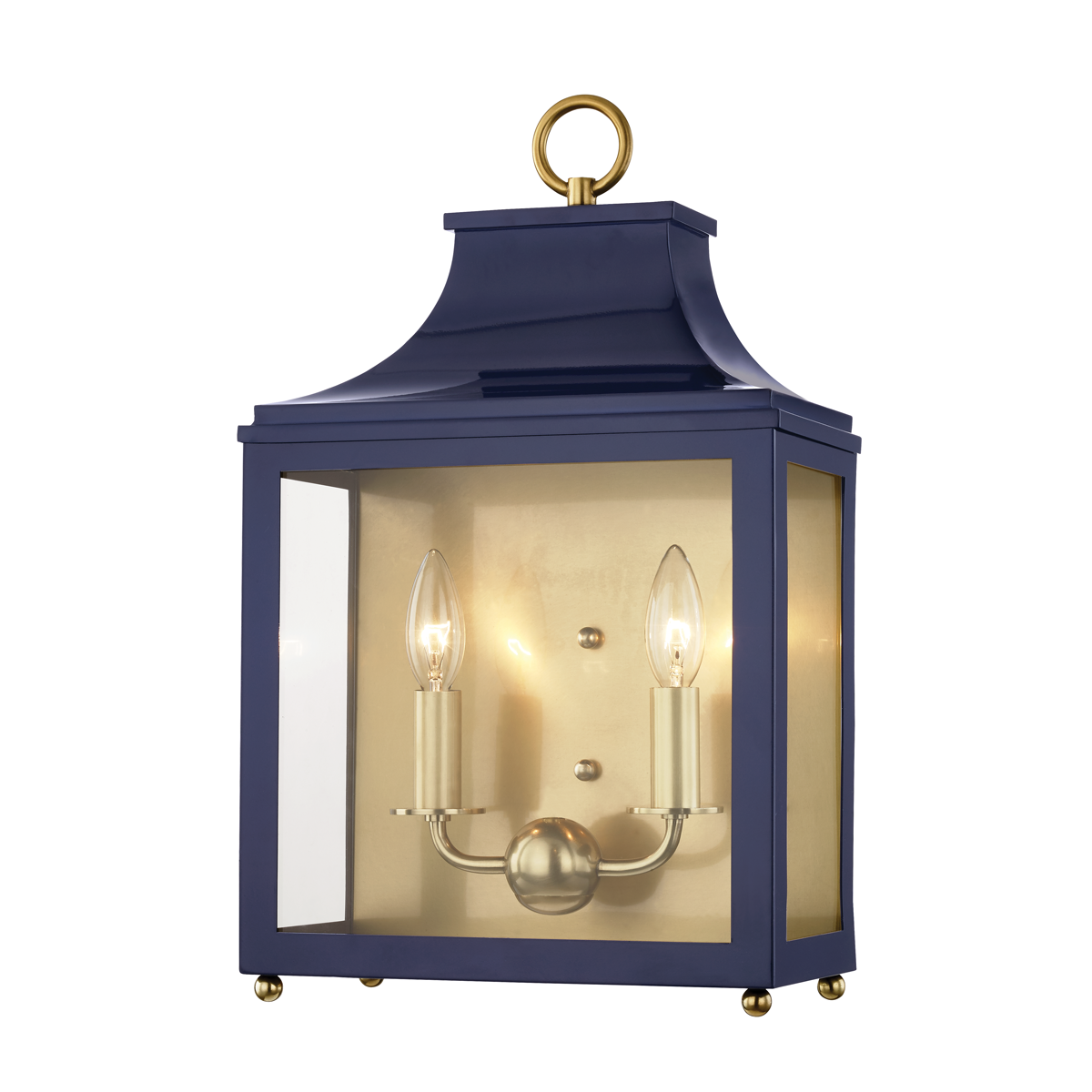 Leigh Wall Sconce in Aged Brass/navy Finish