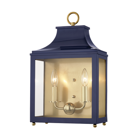 Leigh Wall Sconce in Aged Brass/navy Finish