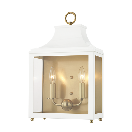 Leigh Wall Sconce in Aged Brass/soft Off White Finish