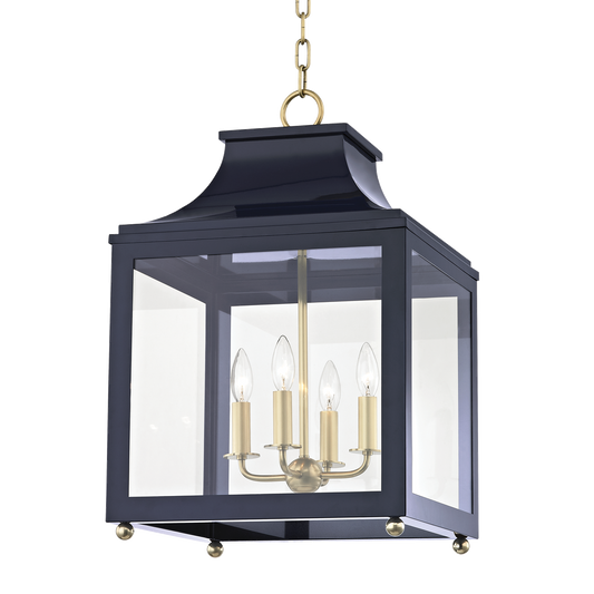 Leigh Lantern in Aged Brass/navy Finish
