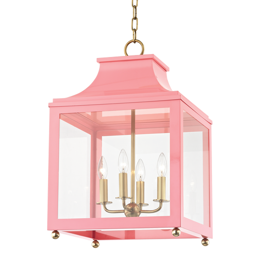 Leigh Lantern in Aged Brass/pink Finish