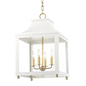 Leigh Lantern in Aged Brass/soft Off White Finish