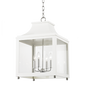 Leigh Lantern in Polished Nickel/white Finish