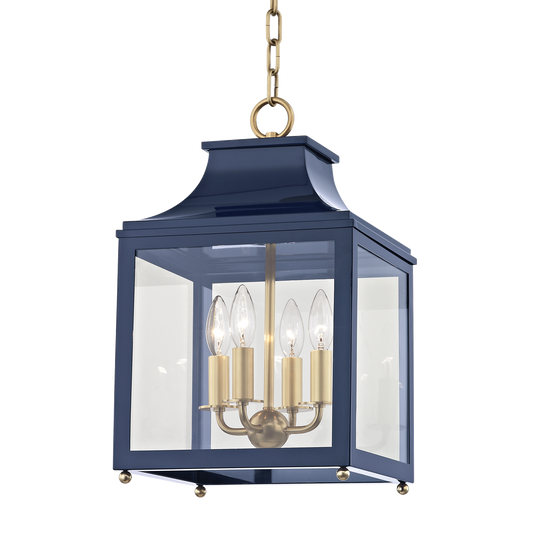 Leigh Lantern in Aged Brass/navy Finish