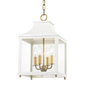 Leigh Lantern in Aged Brass/soft Off White Finish