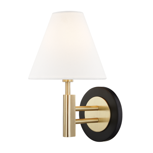 Robbie Wall Sconce in Aged Brass/black Finish