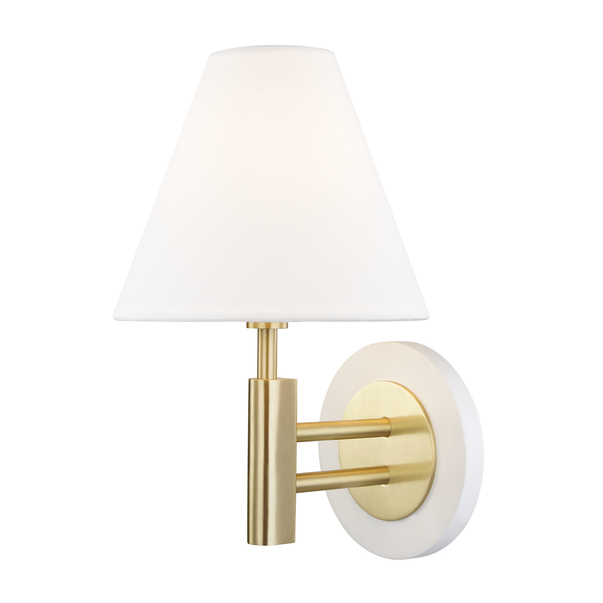 Robbie Wall Sconce in Aged Brass/soft Off White Finish