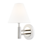 Robbie Wall Sconce in Polished Nickel/white Finish