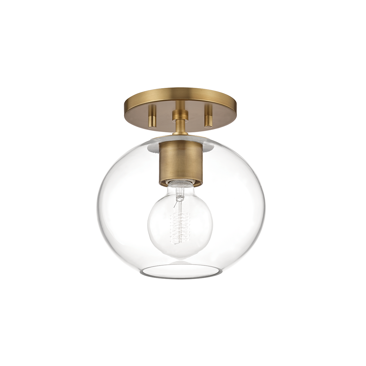 Margot Semi Flush in Aged Brass Finish