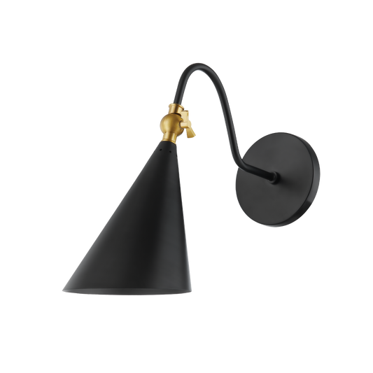 Lupe Wall Sconce in Aged Brass/soft Black Finish