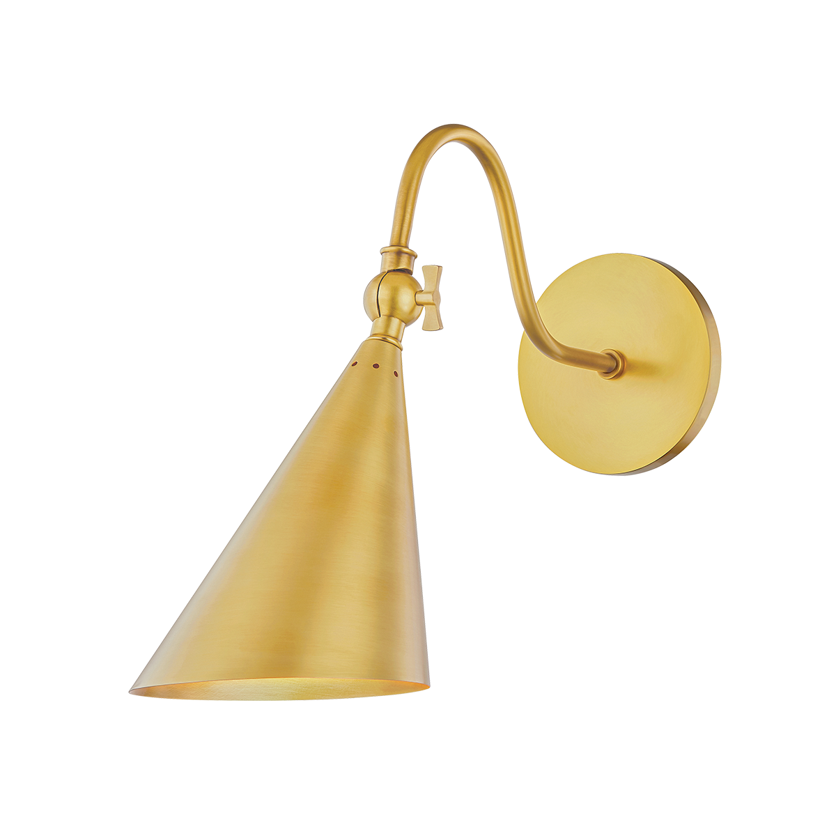 Lupe Wall Sconce in Aged Brass Finish