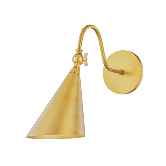 Lupe Wall Sconce in Aged Brass Finish
