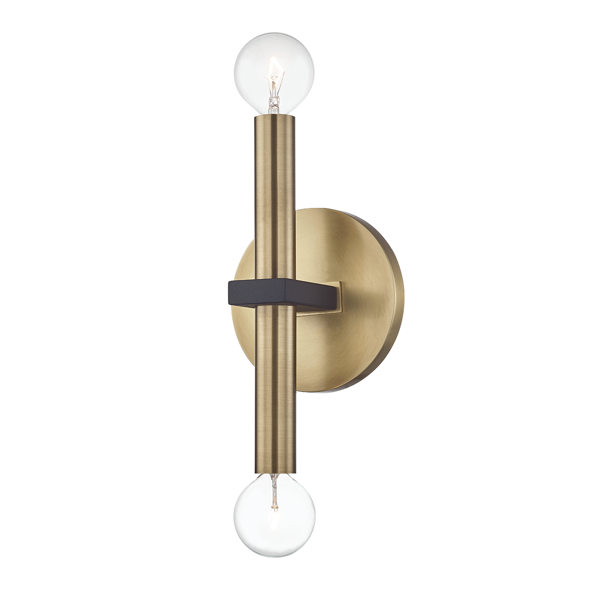 Colette Wall Sconce in Aged Brass/black Finish