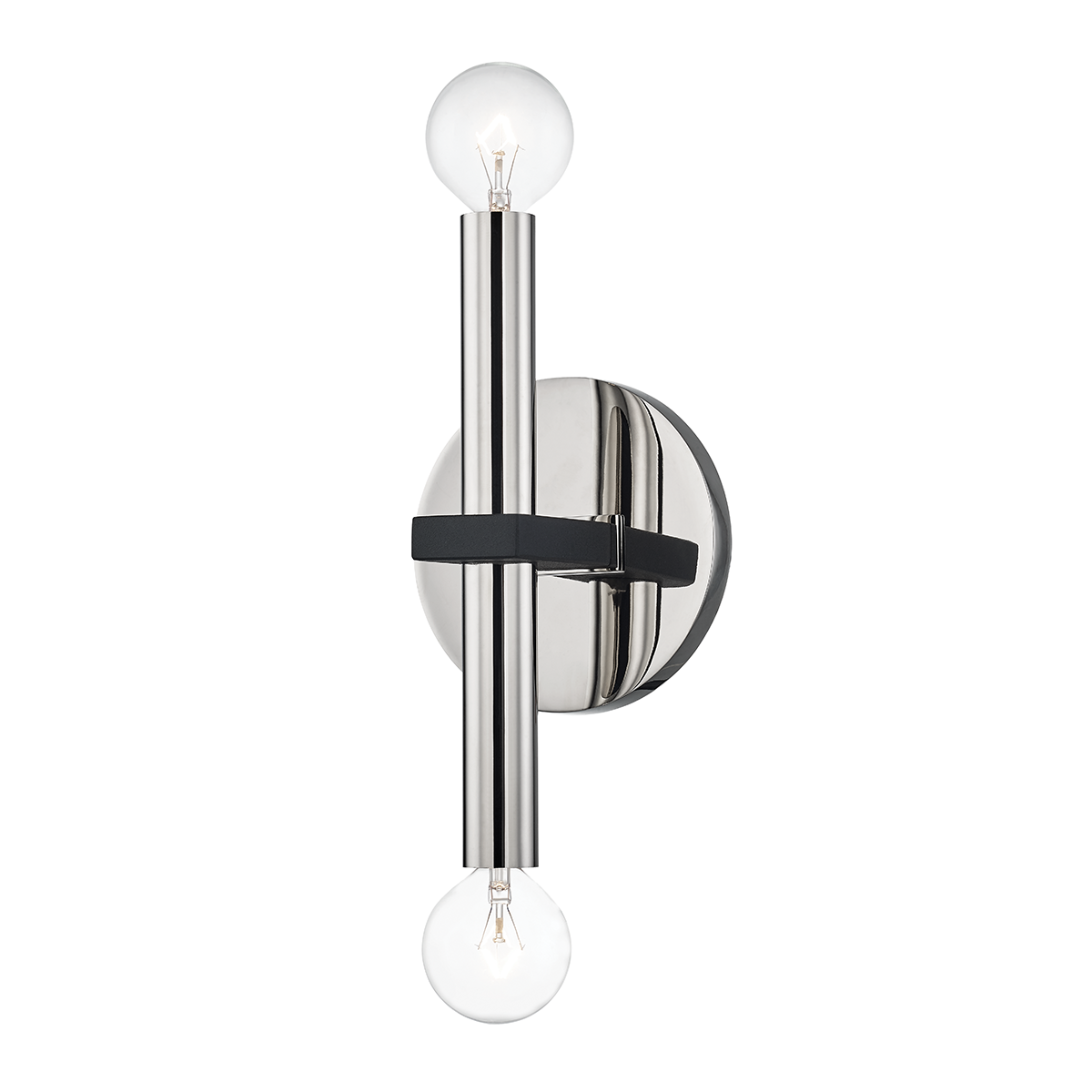 Colette Wall Sconce in Polished Nickel/black Finish