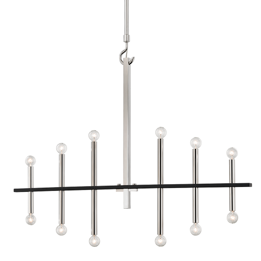 Colette Chandelier in Polished Nickel/black Finish