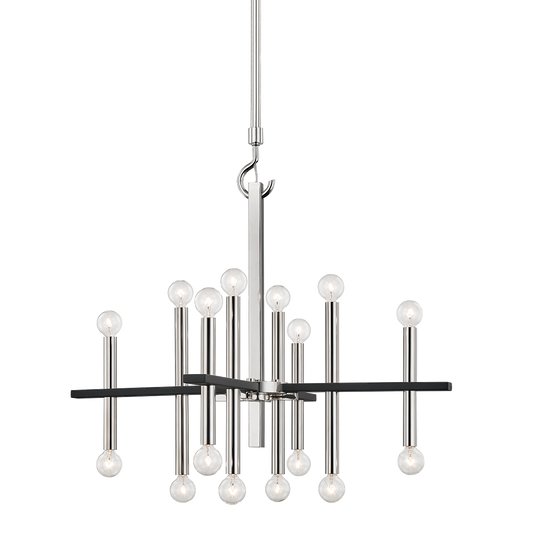 Colette Chandelier in Polished Nickel/black Finish