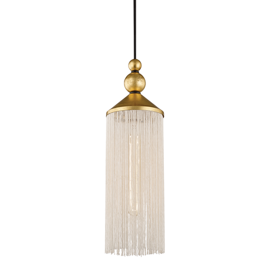 Scarlett Pendant in Gold Leaf/white Finish