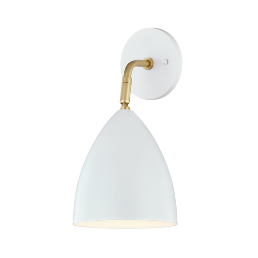 Gia Wall Sconce in Aged Brass/soft Off White Finish