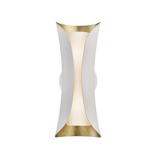 Josie Wall Sconce in Gold Leaf/white Finish