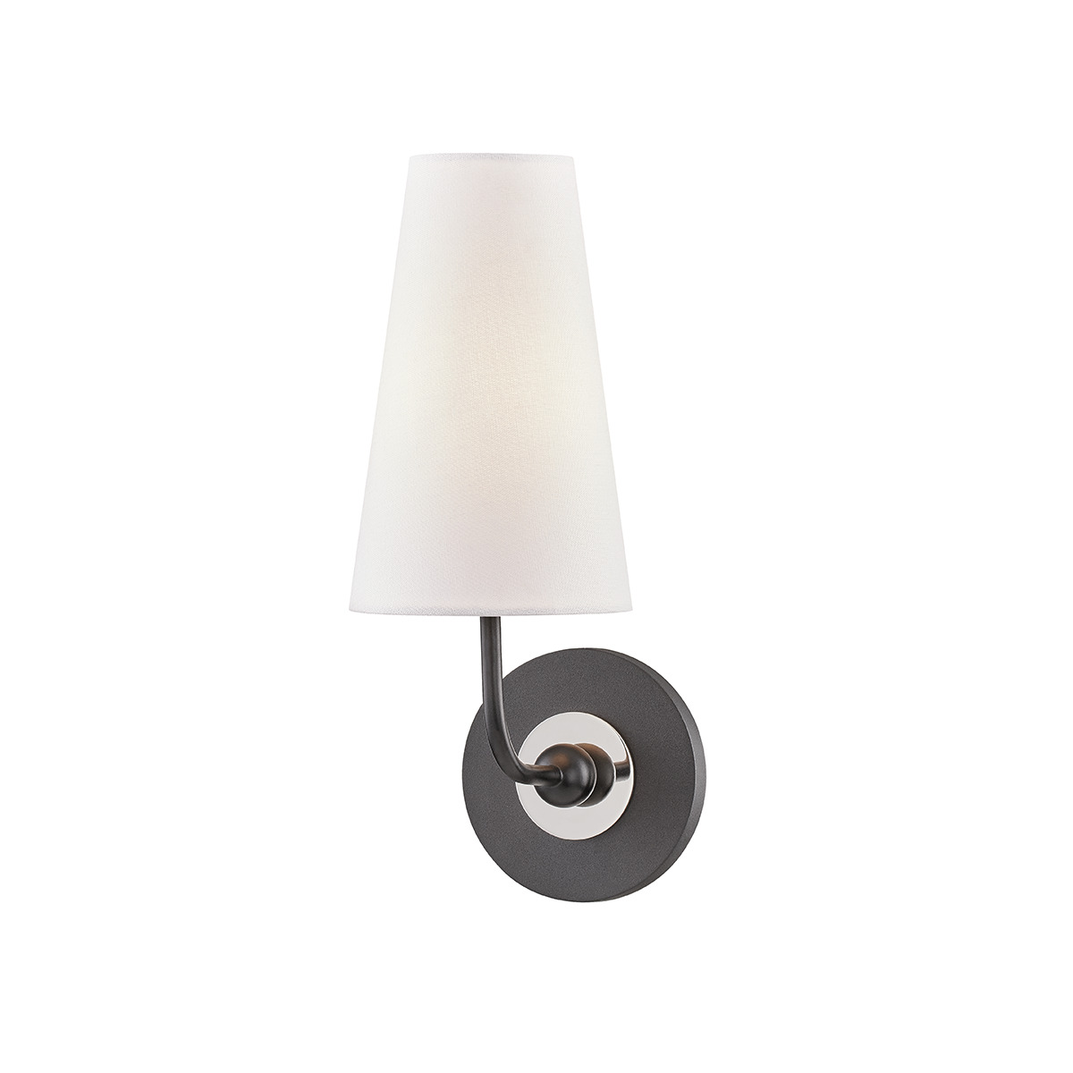 Merri Wall Sconce in Polished Nickel/black Finish